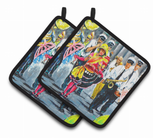 Mardi Gras Dancin' in the Street Pair of Pot Holders