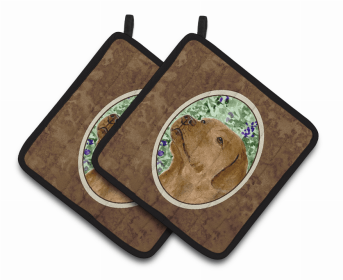 Chocolate Labrador Pair of Pot Holders