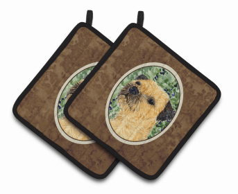 Border Terrier Pair of Pot Holders