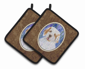 Clumber Spaniel Pair of Pot Holders