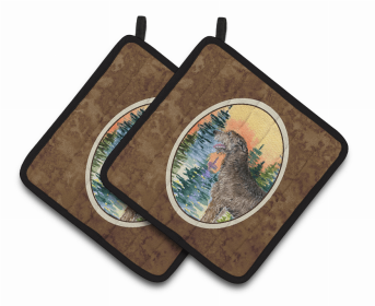 Irish Wolfhound Pair of Pot Holders