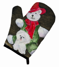 Bichon Frise with Teddy Bear Oven Mitt