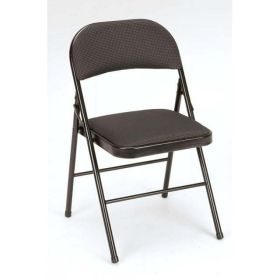 Deluxe Fabric Padded Folding Chair, Black