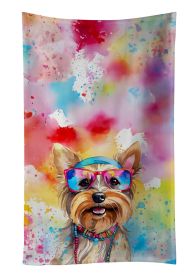 Yorkshire Terrier Hippie Dawg Kitchen Towel Dish Cloths Guest Hand Towel Decorative Bathroom Towel for Face,Tea, Dishcloth, Kitchen and Bath