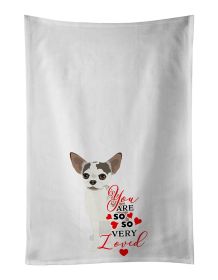 NEW Chihuahua Merle so Loved Kitchen Towel Set of 2 White Dish Towels Decorative Bathroom Hand towel for Hand, Face, Hair, Yoga, Tea, Dishcloth