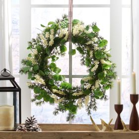 25.5 inch Christmas Wreaths for Front Door,Winter Wreaths for Indoor and Outdoor Christmas Decorations,Christmas Door Wreath with Leaves and Berries