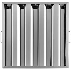 VEVOR Pack of 6 Hood Filters 19.5W x 19.5H Inch, 430 Stainless Steel 4 Grooves Commercial Hood Filters, Range Hood Filter for Grease Rated Commercial