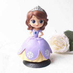 Cake Decorative Ornaments 2nd Generation Princess Elsa Princess Anna Hand-made Model Scene Decoration (Option: Sofia Black Background)