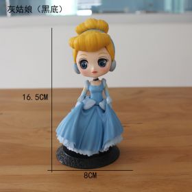 Cake Decorative Ornaments 2nd Generation Princess Elsa Princess Anna Hand-made Model Scene Decoration (Option: Cinderella Black Background)