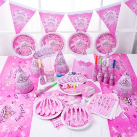 Birthday Party Supplies Birthday Disposable Tableware Dream Girl Theme Suit Prom Decoration Supplies (Option: Hats pack of 6)