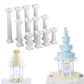 4pcs Pillars Wedding Cake Stands Cake Decorating Tools Multi-layered Roman Column Support Stand Decor 7.5cm 12.5cm 17cm (Option: Medium card)