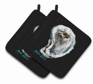 Oyster Pair of Pot Holders (Color: Lucky Oyster, size: 7.5 x 7.5)