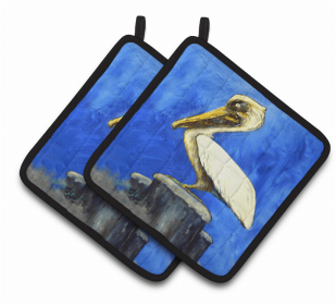 Pelican Pair of Pot Holders (Color: Pelican Texas Pete, size: 7.5 x 7.5)