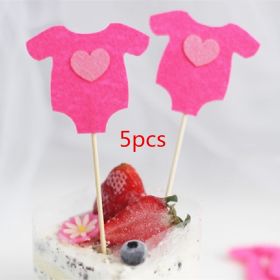 Cake Decoration Insert Card Dessert Table Decoration (Option: Rose Red 5pcs)