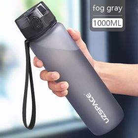 Large Capacity High Temperature Resistant Portable Fitness Plastic Cup Sports Kettle (Option: Gray-1000 Ml)