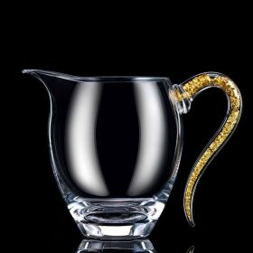 High Grade Gold Foil Crystal Glass Tea Cup (Option: Gold foil handle male cup)