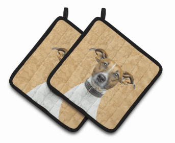 Dog Pair of Pot Holders (Color: Yorkie, size: 7.5 x 7.5)