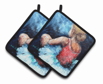 Ballet Pair of Pot Holders (Color: Ballet Star Struck, size: 7.5 x 7.5)