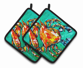 Crab Pair of Pot Holders (Color: Crab, size: 7.5 x 7.5)