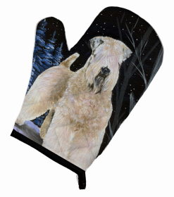 Starry Night Wheaten Terrier Soft Coated Oven Mitt (size: 8.5 x 12)