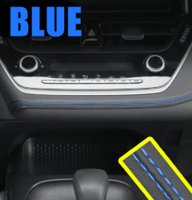 Interior Modification Special Car Door Car Gap Pocket (Option: 8 M-Black Leather Blue Line)