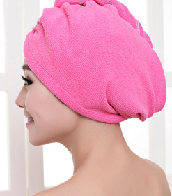 Women's Hair Dryer Cap, Absorbent Dry Hair Towel (Option: Rose Red60x20cm)