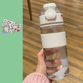 Portable Portable Large Capacity Portable Plastic Cup (Option: White 720ml-With Matching Stickers)