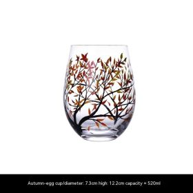 Hand Painted Home Light Luxury Glass Goblet (Option: Eggcup Autumn)