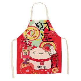 Cartoon Cat Digital Printing Sleeveless Apron (Option: W02317-47x38cm)