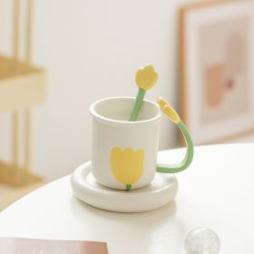 Cute Girl Good-looking Couple Water Cup (Option: Yellow Tulip Set-301or400ml)