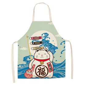 Cartoon Cat Digital Printing Sleeveless Apron (Option: W02314-47x38cm)