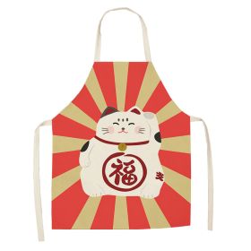 Cartoon Cat Digital Printing Sleeveless Apron (Option: W02304-47x38cm)