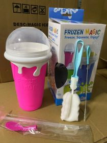 Slush And Shake Maker Homemade Smoothie Milk Children's Household Pinch Cup (Option: Red Ribbon Cup Brush-500ml)