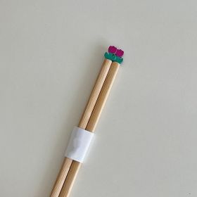 Cartoon Three-dimensional Bear Tulip Chopsticks (Option: Purple Tulip)