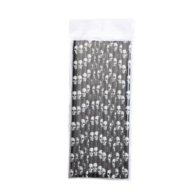 Halloween Party Paper Disposable Straw (Option: 25 Skulls)