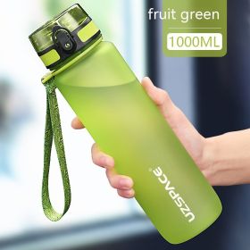 Large Capacity High Temperature Resistant Portable Fitness Plastic Cup Sports Kettle (Option: Fruit Green-800 Ml)