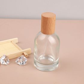 Glass Large Capacity Perfume Sub-bottles (Option: Beech Wooden Lid-50ML)