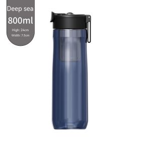 Ball Magnetic Elastic Tea Cup Men's Tea And Water Separation (Option: T3512 Deep Sea Blue-Conventional)