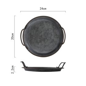 Wrought Iron Tray Creative Household Bread  Home Decoration Retro (Option: 20CM)