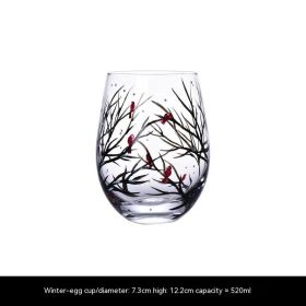 Hand Painted Home Light Luxury Glass Goblet (Option: Eggcup Winter)