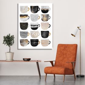 Pretty Coffee Cups Canvas Print or Poster (type: Poster Print, size: 40" x 26" / 100cm x 65cm approx)