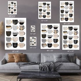 Pretty Coffee Cups Canvas Print or Poster (type: Poster Print, size: 44" x 33" / 110cm x 85cm approx)