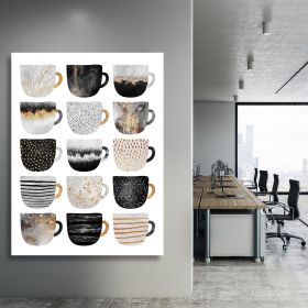 Pretty Coffee Cups Canvas Print or Poster (type: Poster Print, size: 24" x 16" / 60cm x 40cm approx)