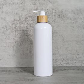 White Bamboo Pipe Round Shoulder Bottle (Option: White Bottle White Bamboo Pump-500ml)