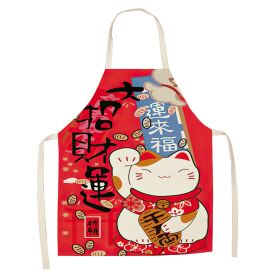 Cartoon Cat Digital Printing Sleeveless Apron (Option: W02320-68x55cm)